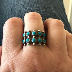 Vintage Zuni Silver Turquoise Ring